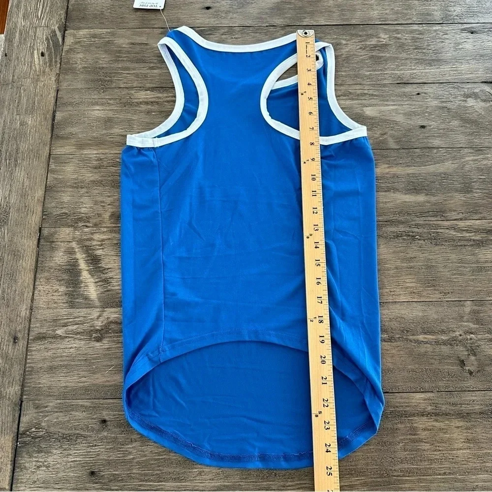 NWT Top Paw Size XL Dog‎ Tank Top Shirt Summer Camp Counselor Blue dogs New Cute